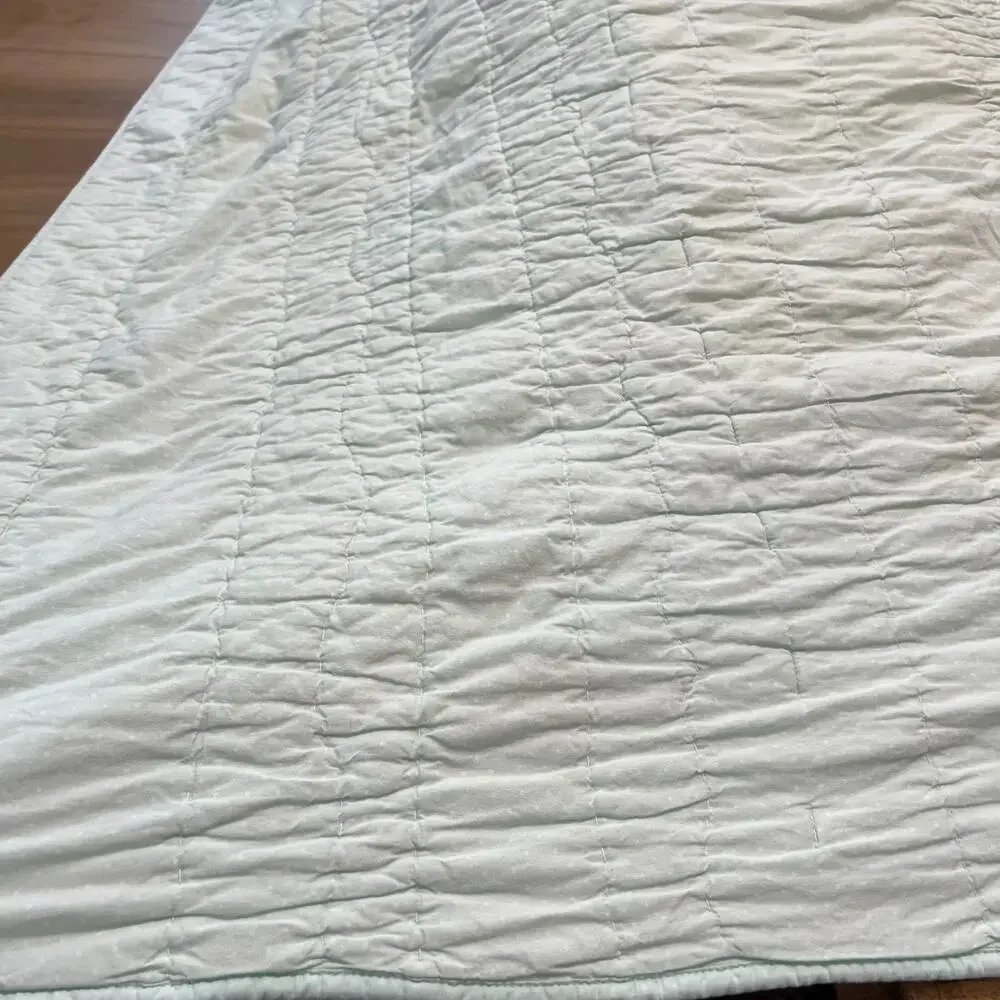 Pottery Barn Kids Full Queen Quilt Bailey Striped Textured Pastel Colors